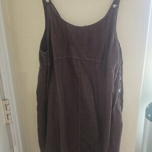 Vintage Mimi Maternity Linen Jumper Dress – L